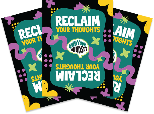 Three Reclaim Your Thoughts cards fanned out
